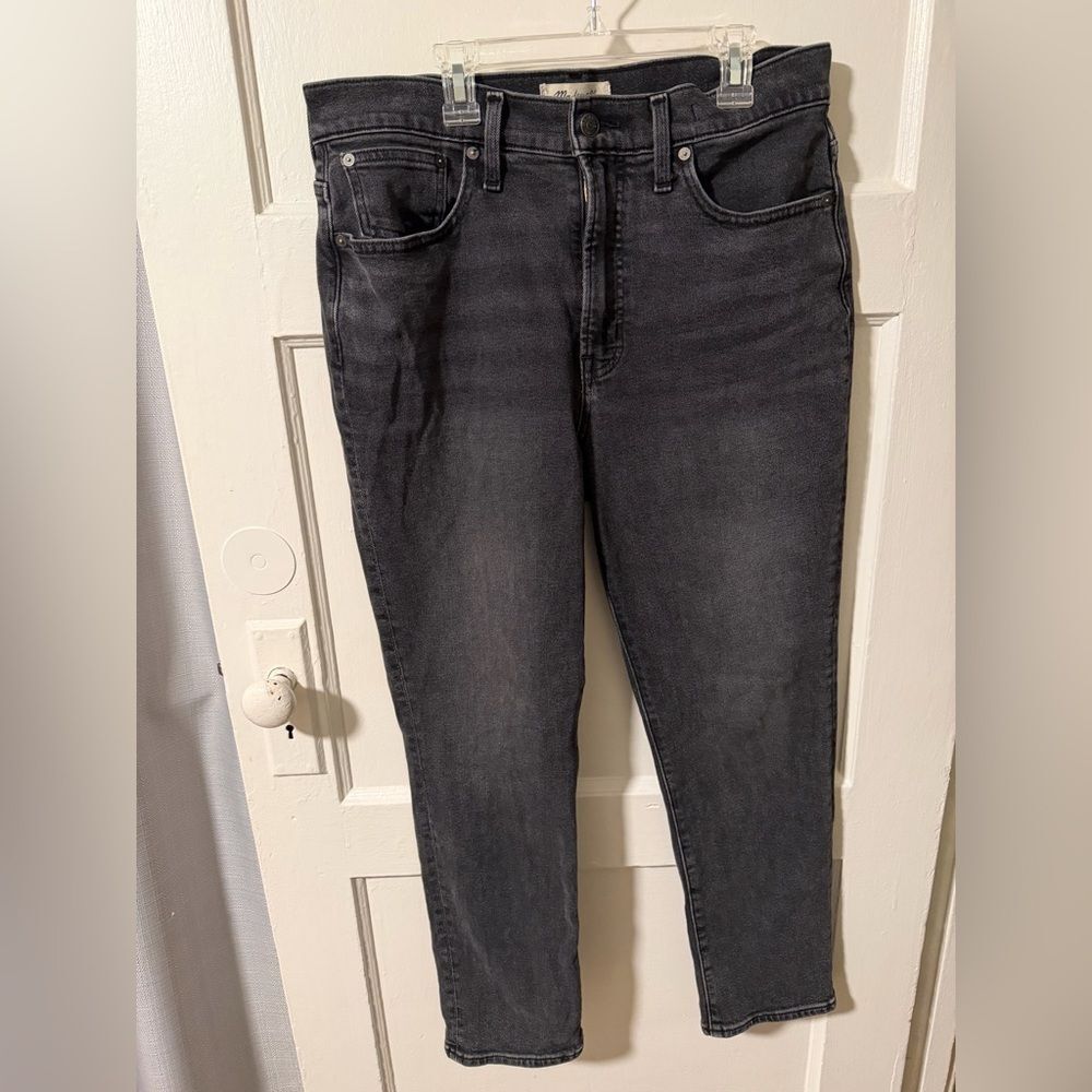 Madewell Perfect Vintage Jean Straight Leg 29 (US 8-10) High Rise Black Charcoal